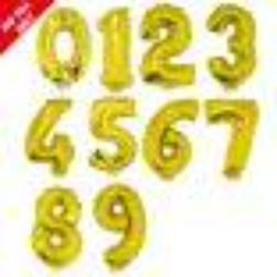 Gold 16in Air Filled Mylar Number