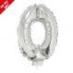 Silver 16in Air Filled Mylar Number