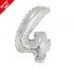 Silver 16in Air Filled Mylar Number