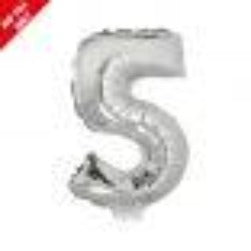 Silver 16in Air Filled Mylar Number