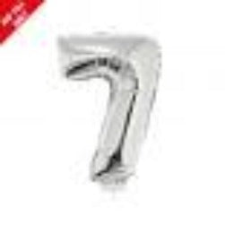 Silver 16in Air Filled Mylar Number