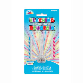 Birthday Candles with Flashing Candleholder