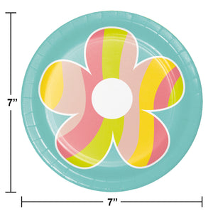 Flower Power 7in Paper Plates Assorted 8ct | Kid's Birthday