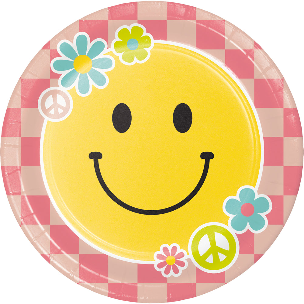 Flower Power 9in Paper Plates 8ct | Kid's Birthday
