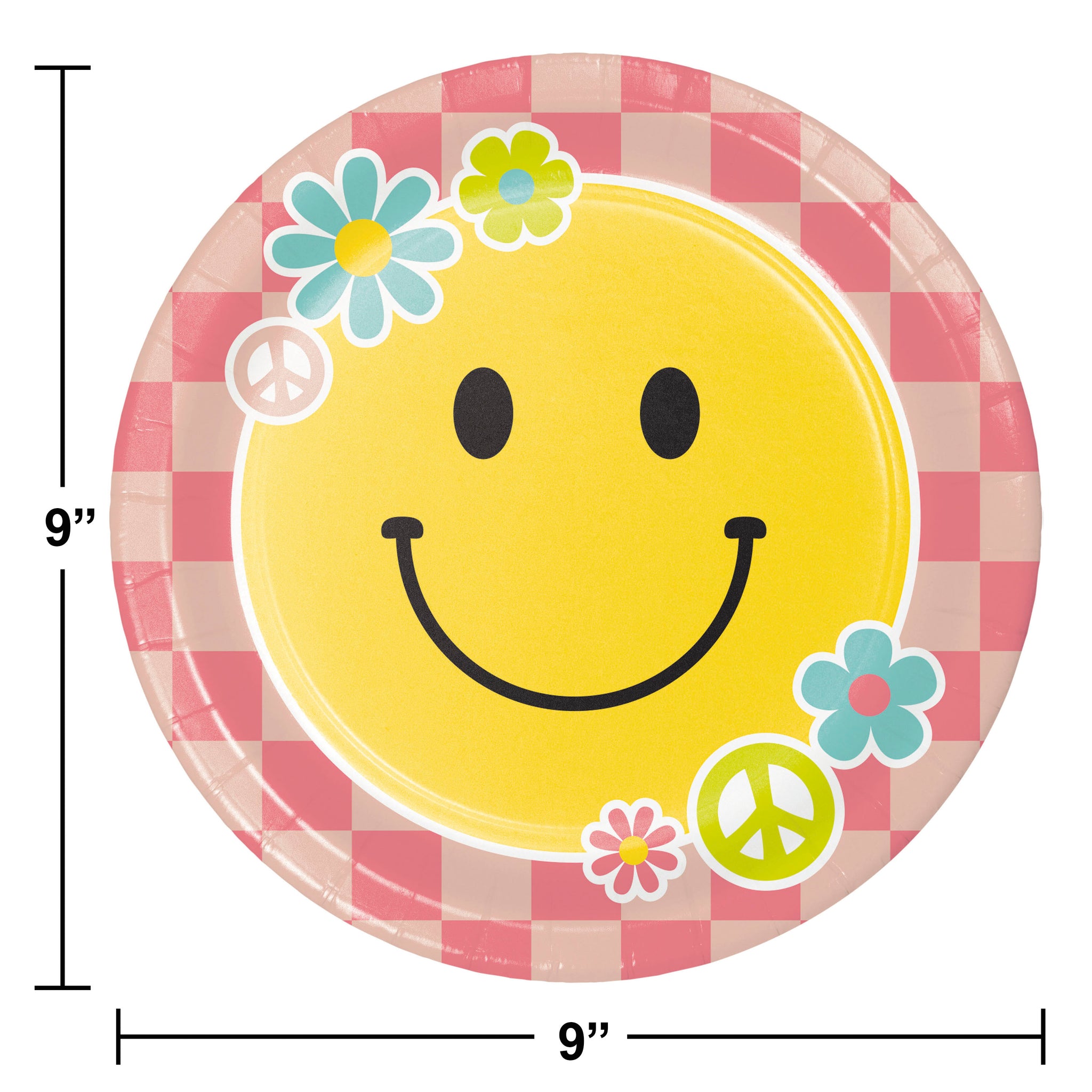 Flower Power 9in Paper Plates 8ct | Kid's Birthday