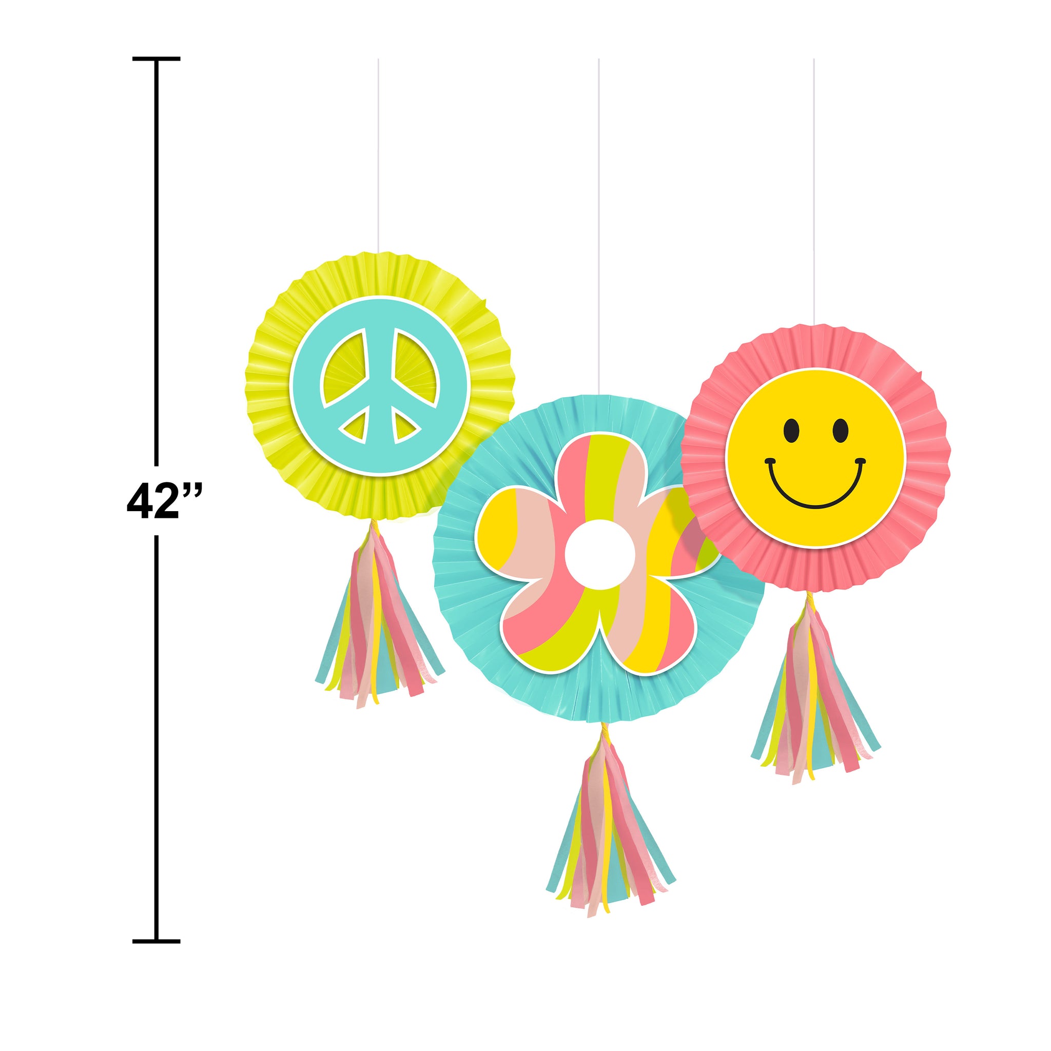 Flower Power Hanging Tassels 3ct | Kid's Birthday