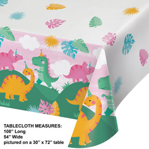 Girl Dino Table Cover | Kid's Birthday