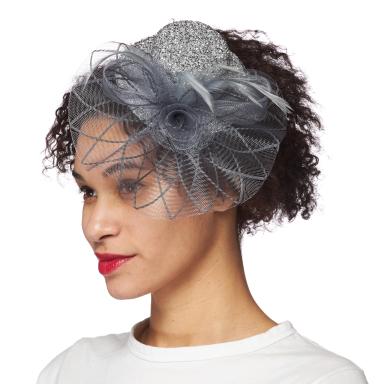 Silver Glitter Fascinator