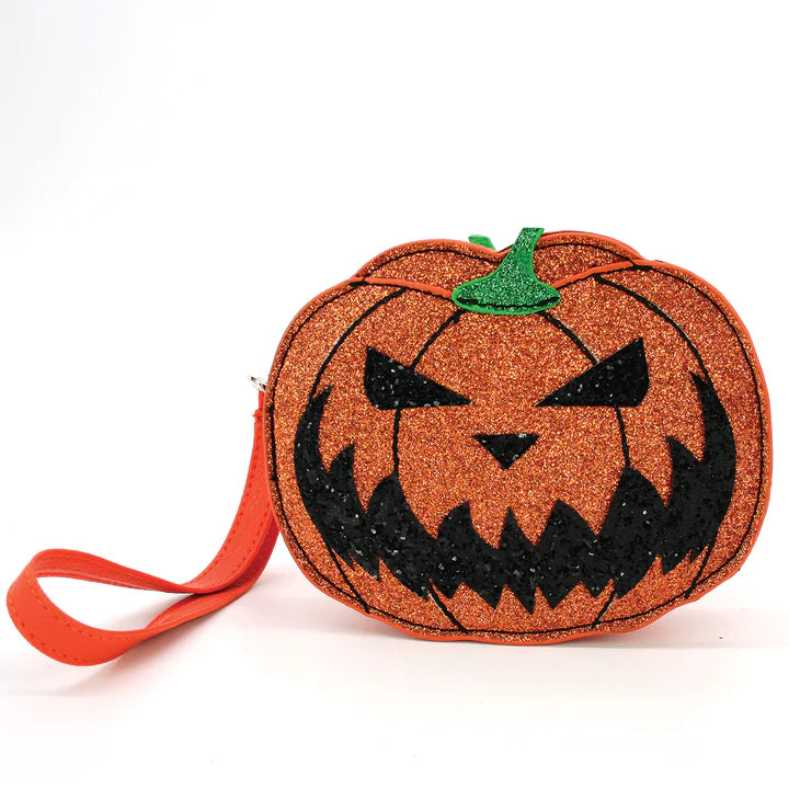 Glitter Jack O Lantern Coin Purse In Vinyl | Halloween