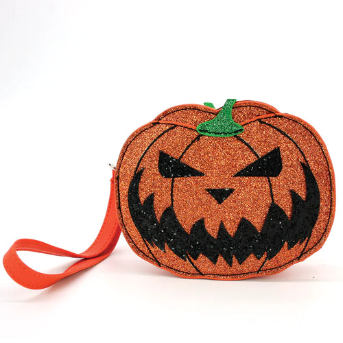 Glitter Jack O Lantern Coin Purse In Vinyl | Halloween