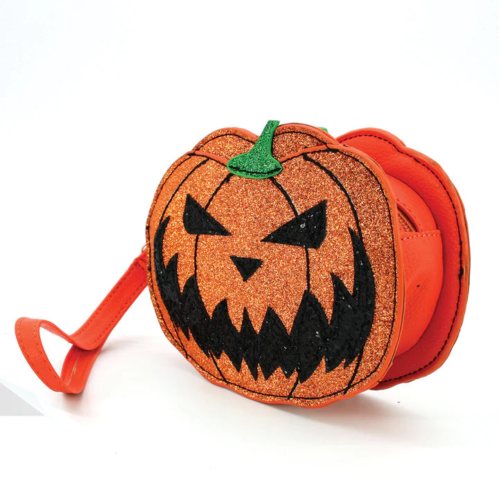 Glitter Jack O Lantern Coin Purse In Vinyl | Halloween