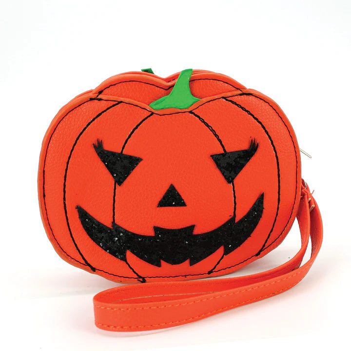 Glitter Jack O Lantern Coin Purse In Vinyl | Halloween