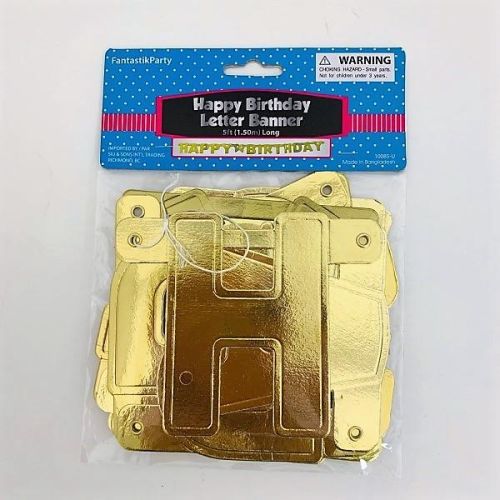 Happy Birthday Letter Banner | Gold