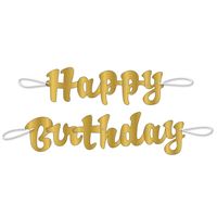Gold Happy Birthday Banner