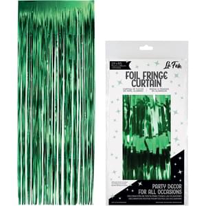 Green Metallic Foil Fringe Curtain