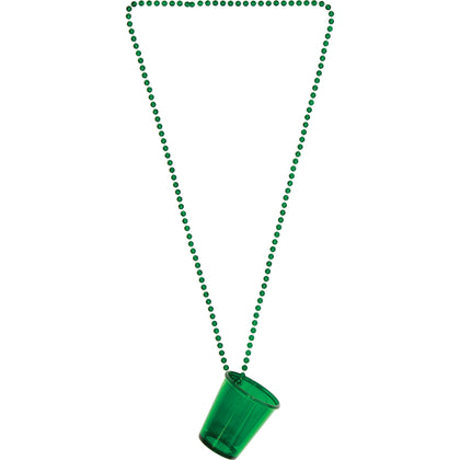 Green Shot Glass With Beads 2ct | St. Patrick's Day