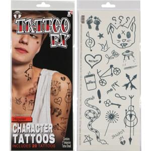 Hipster COSTUME FACE TATTOO KIT | Tinlsey Transfers