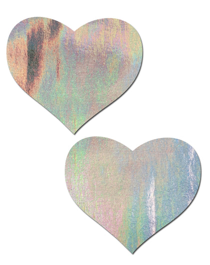 Holographic Heart Silver Nipple | Pasties by Pastease®