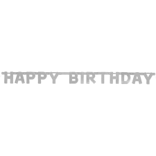 Happy Birthday Silver Deluxe Jointed Banner | Generic Birthday