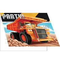 Construction Postcard Invitations Truck