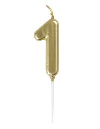 Gold Numeral 1 Birthday Candles  | Candles