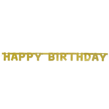 Happy Birthday Gold Deluxe Jointed Banner | Generic Birthday