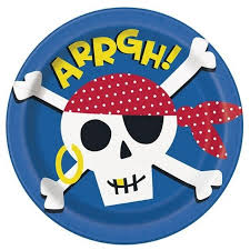 Ahoy Pirate Round 9in Dinner Plates 8ct | Kid's Birthday