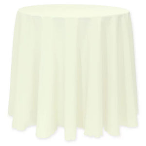 96in ROUND POLYESTER TABLECLOTH | Ivory