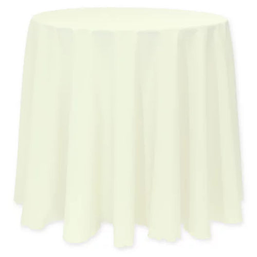 96in ROUND POLYESTER TABLECLOTH | Ivory