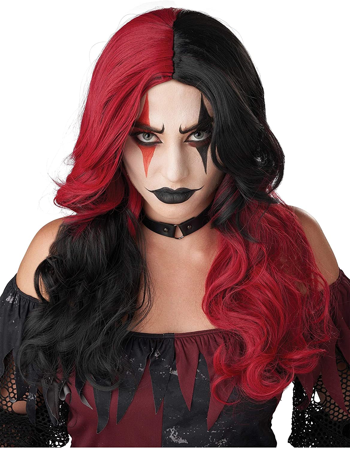 red and black wig