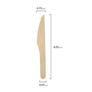 6in Wooden Knives 50ct | Catering