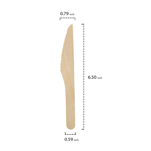 6in Wooden Knives 50ct | Catering