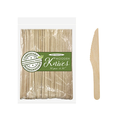 6in Wooden Knives 50ct | Catering