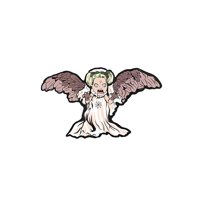 scary demon white flying