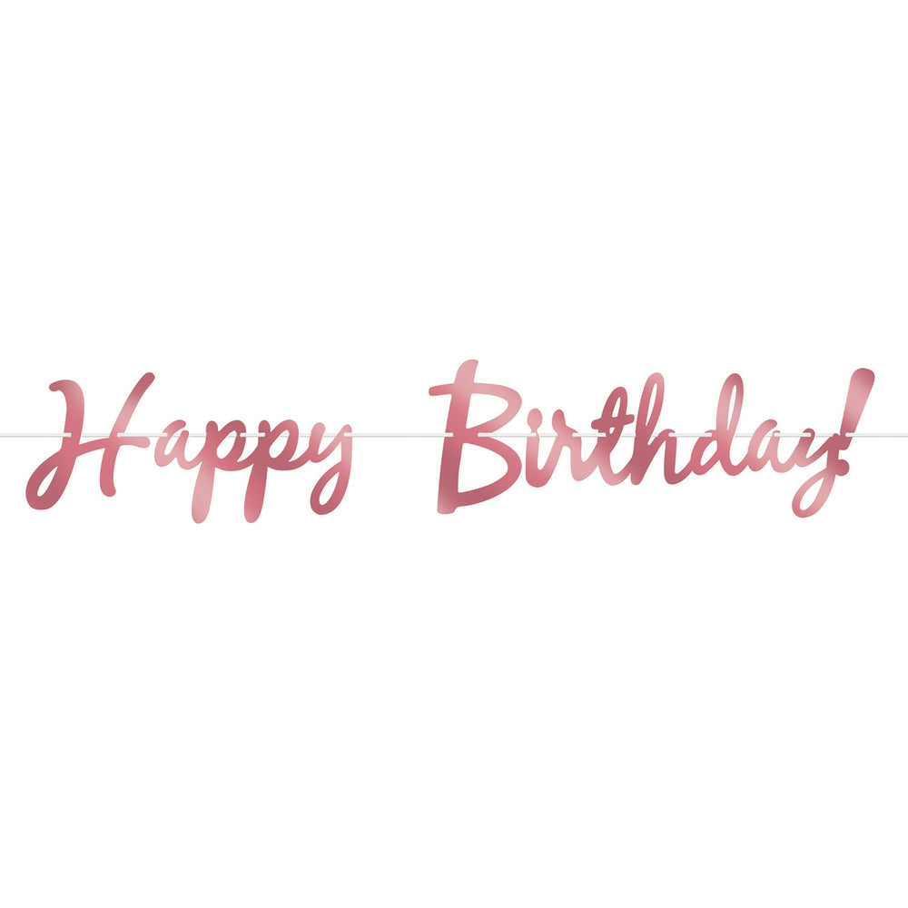 Pink Happy Birthday Streamer