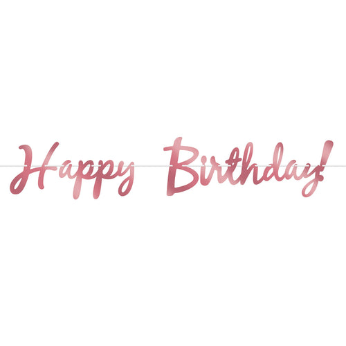 Pink Happy Birthday Streamer