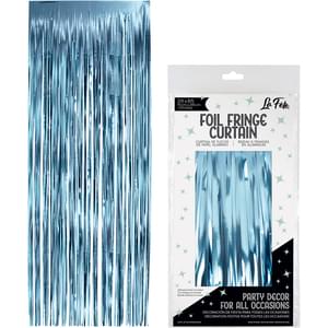light blue foil fringe