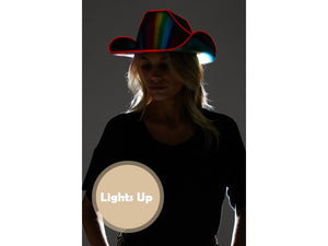 Light Up Neon Rainbow Cowboy Hat | Pride