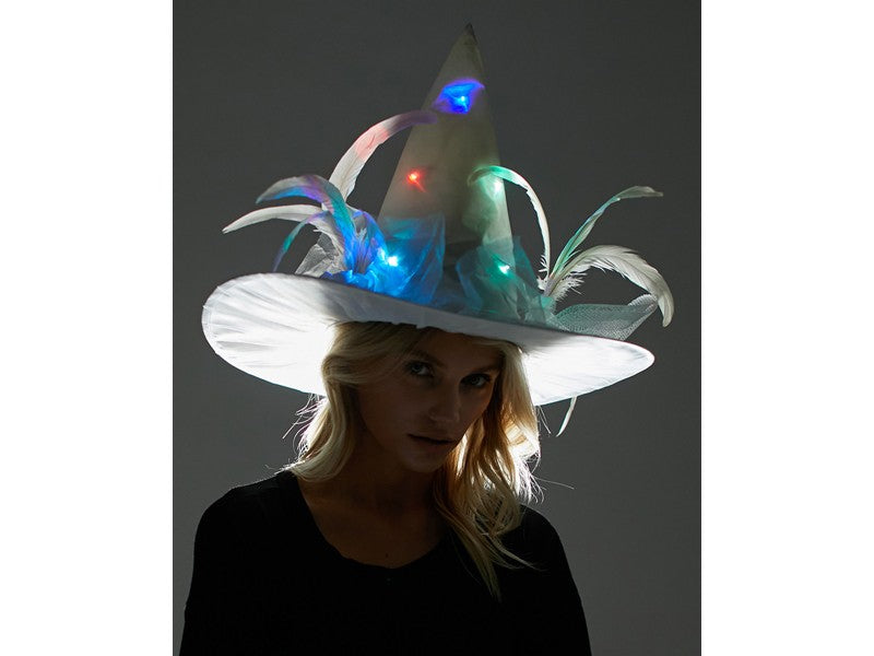White Light Up Witch Hat