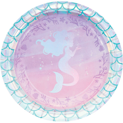 Mermaid Paper 7in Cake Plates 8ct | Kid's Birthday