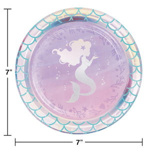 Mermaid Paper 7in Cake Plates 8ct | Kid's Birthday