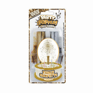 Metallic Party Popper Cake Topper