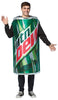 Do the Dew with this photo-realistic Mountain Dew Can Costume. Costume features a polyfoam tunic that depicts a cold, refreshing can of Mountain Dew. The costume covers from neck and shoulders to the knees. Polyester. Adult standard, one size fits most.