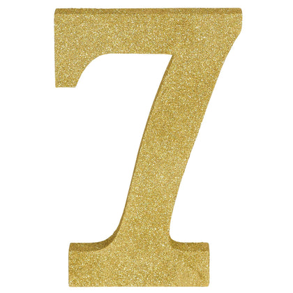 Number 7 Glitter Gold Number Sign | General Entertaining