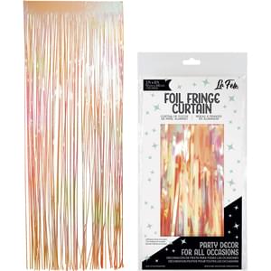 Iridescent Orange Foil Fringe Curtain