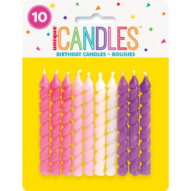 Birthday Candles Spiral Pink and Purple