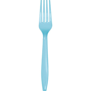 Pastel Blue Plastic Forks 24ct | Solids