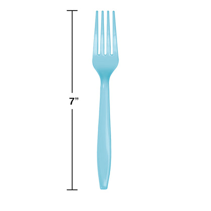 Pastel Blue Plastic Forks 24ct | Solids