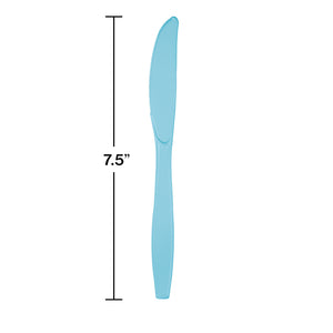 Pastel Blue Plastic Knives 24ct | Solids