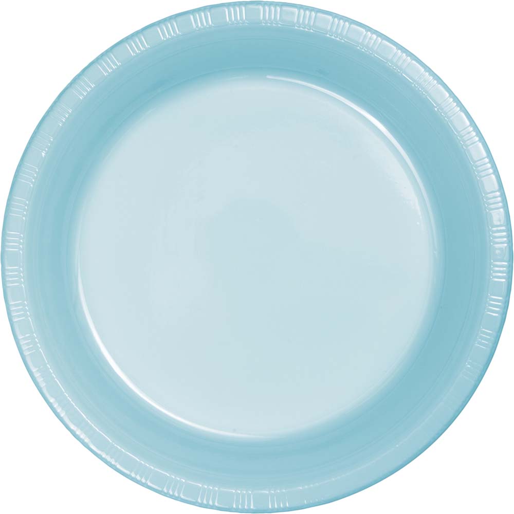 New Pastel Blue Plastic 7in Cake Plates 20ct | Solids